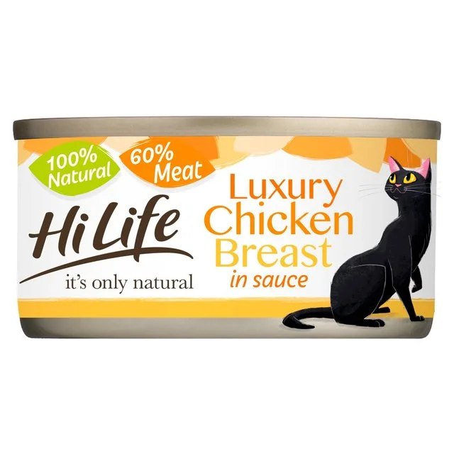    - Grain-free cat food recommendations  HiLife It's Only Natural Luxury Cat Food - Chicken Breast in Sauce   70g