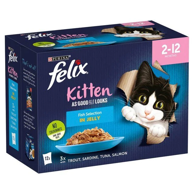    - Senior cat food  Felix As Good As it Looks Kitten Fish in Jelly Wet Cat Food   12 x 100g