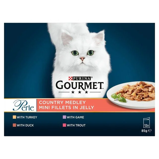    - Weight management cat food  Gourmet Perle Country Medley in Jelly Wet Cat Food   12 x 85g