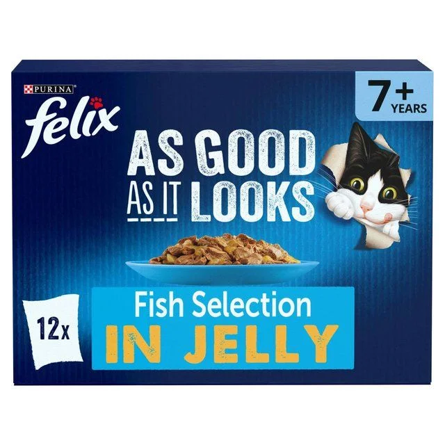    - Cat food for picky eaters  Felix As Good As it Looks Senior 7+ Fish in Jelly Wet Cat Food   12 x 100g