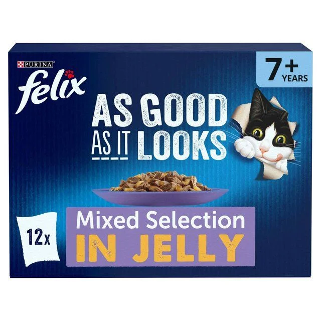    - Affordable cat food with good quality  Felix As Good As it Looks Senior 7+ Mixed in Jelly Wet Cat Food   12 x 100g