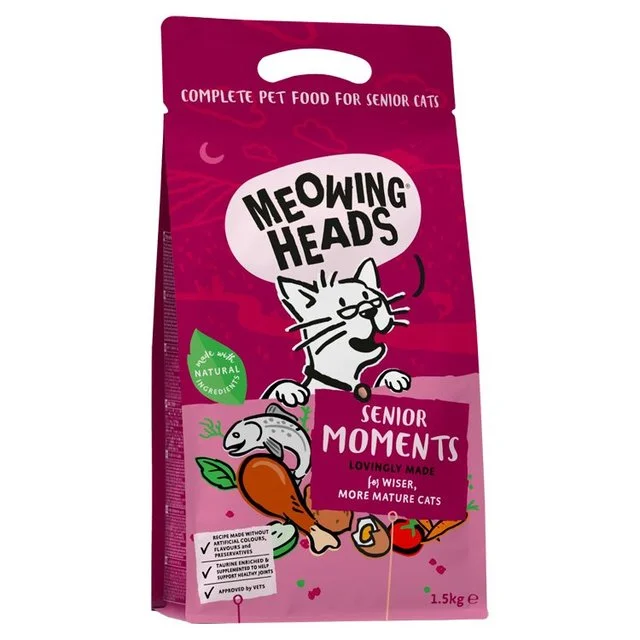    - How is Bricky cat food?  Meowing Heads Senior Moments Dry Cat Food   1.5kg