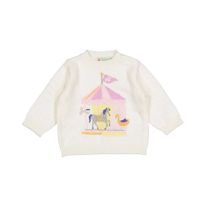 ---Bonpoint Ecru Almire Baby Sweater