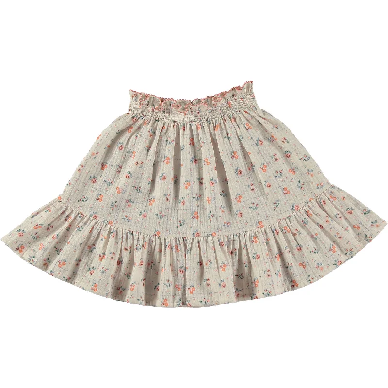 - Cat anti-jump window safety netTocoto Vintage Off White Floral/ Checked Print Skirt