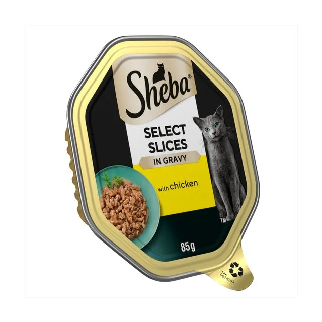 6. **Special Needs**  Sheba Select Slices Cat Food Tray with Chicken in Gravy    85g