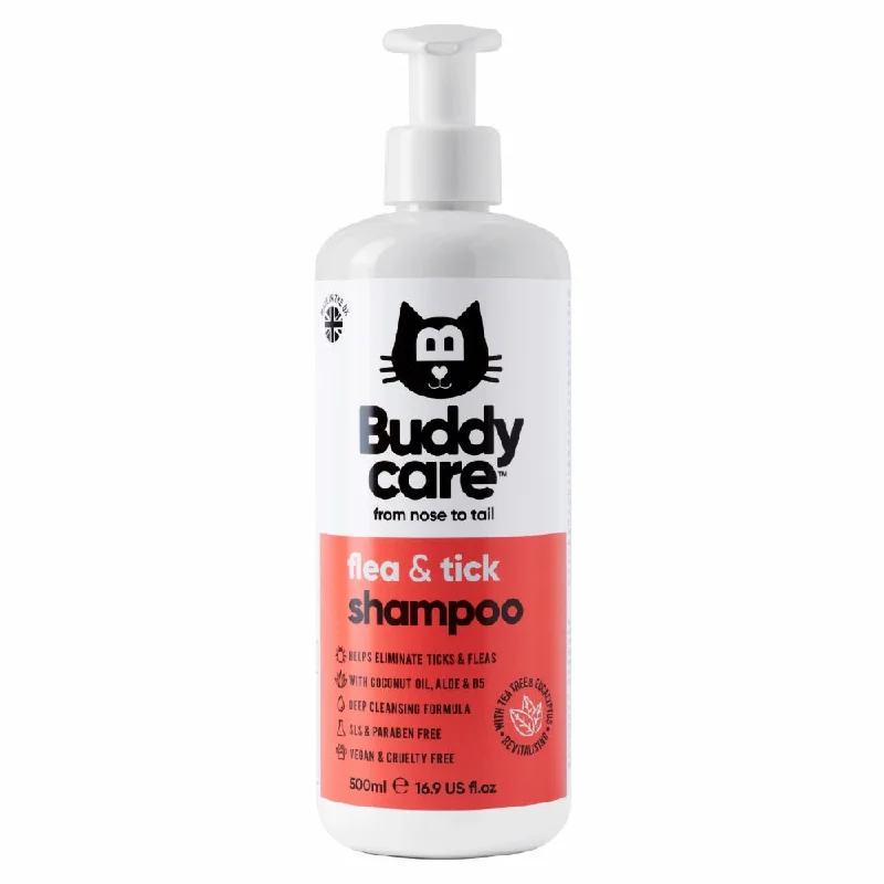 Pet shampoo: a shampoo specifically used to clean pet hair,20% OFF: Buddycare Flea & Tick Cat Shampoo 500ml