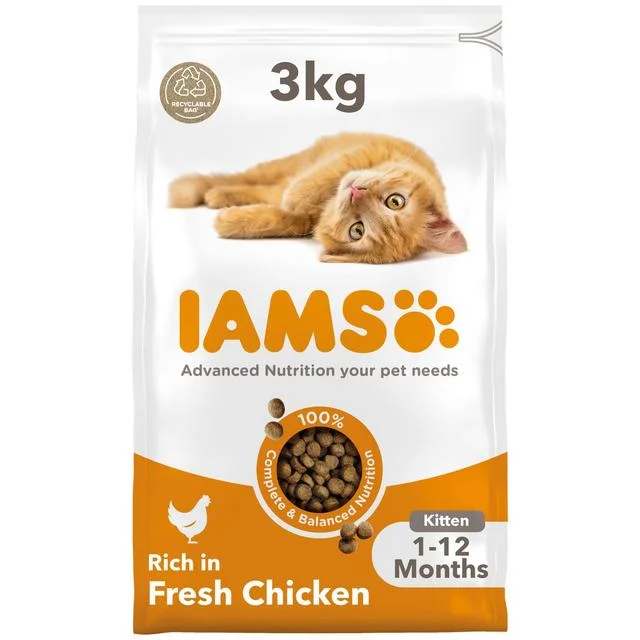    - Cat food for dental health  IAMS 1-12 Months Kitten Dry Cat Food Chicken   3kg