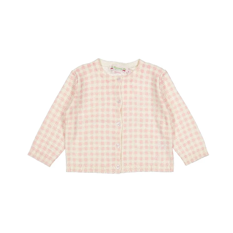  -Splash-proof food bowl AND Anti-choking slow food bowlBonpoint Rose Check Claudie Baby Cardigan