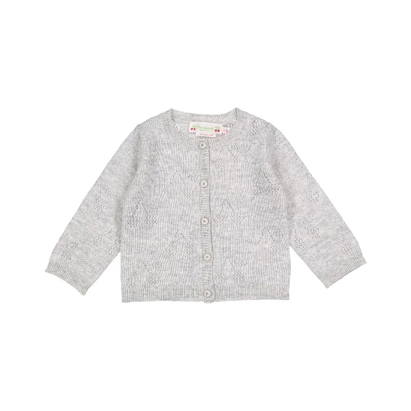 ---Bonpoint Heather Grey Tibile Baby Cardigan