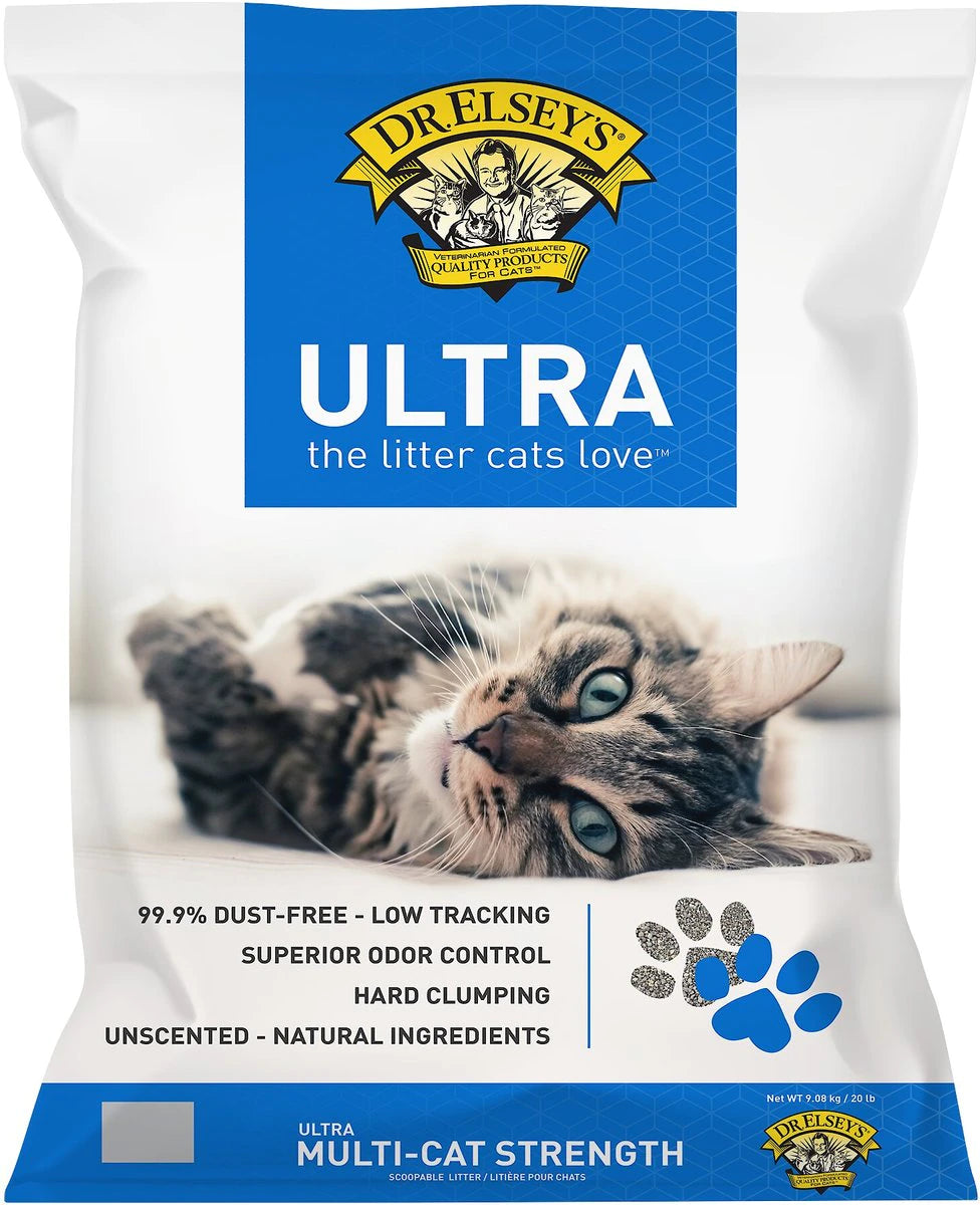 remove dead hair and dandruff, and promote pet skin health.Dr. Elsey's Ultra Cat Litter 18lb